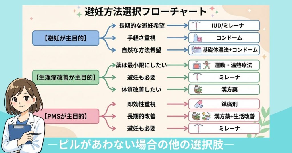 ピル以外の避妊方法選択フローチャート